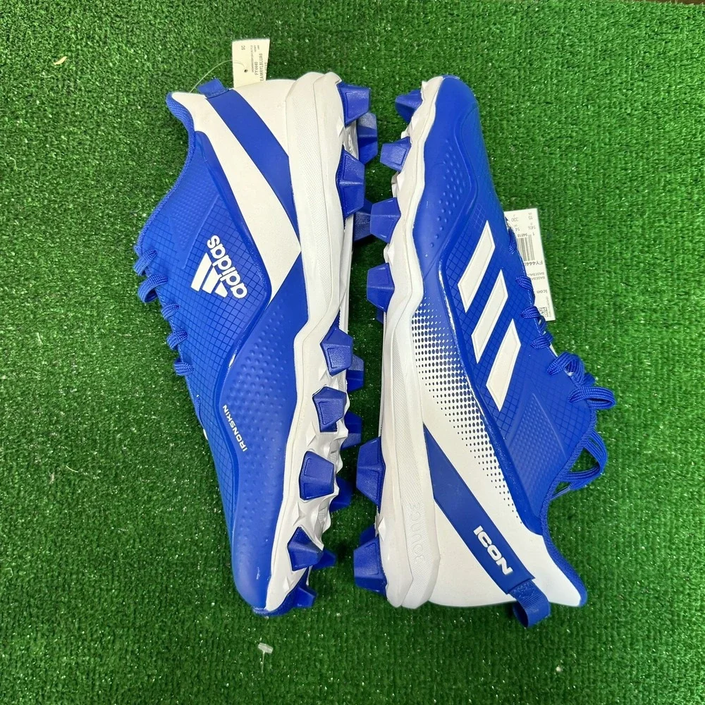 New Men's FY4440 Adidas Icon 7 MD‎ Low Molded TPU Baseball Cleats Size 15 Blue